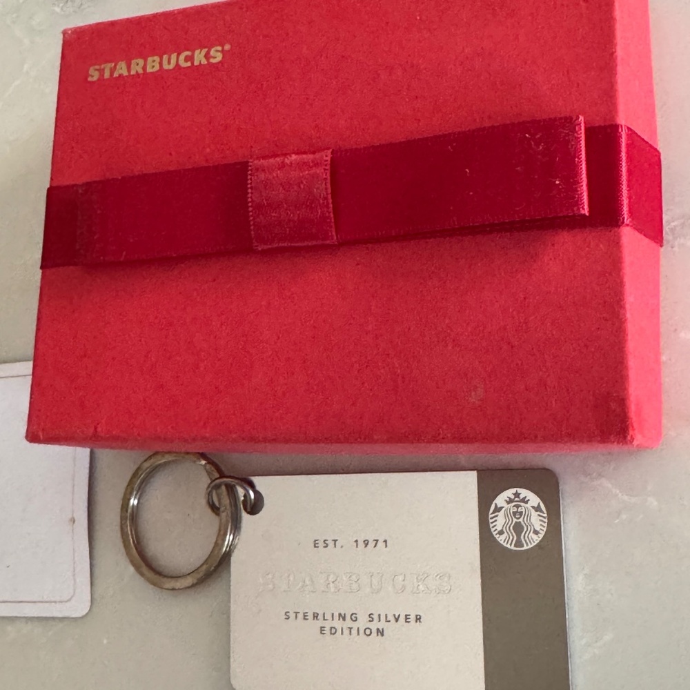 Starbucks 2014 Special Edition Sterling Silver Gift Card keyring. Still in box! - Picture 3 of 6